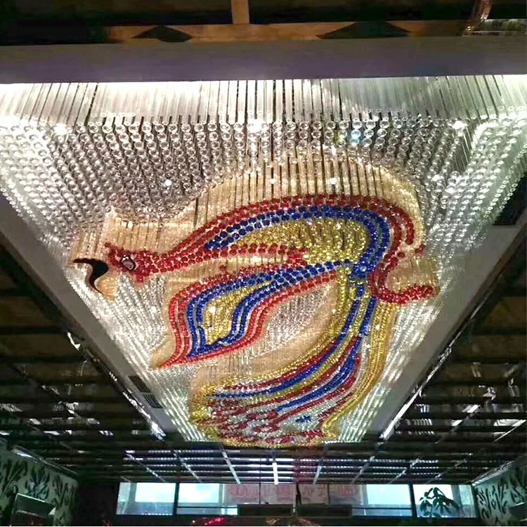 Modern Luxury Decoration Hotel Lobby Hall Custom Logo Project Crystal Pendant Light