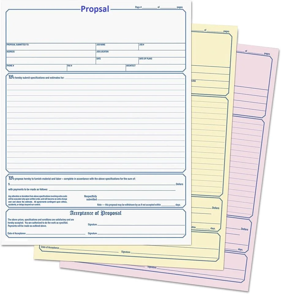 Office Wood Pulp Copy 2 Ply 3 Ply 4 Ply Computer Triplicate Printing Invoice Continuous NCR Carbonless Paper for Copy/Inkjet/Laser Printers