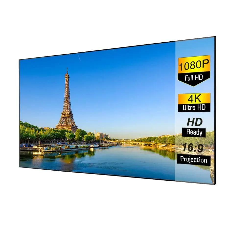 HD 16: 9 Cinema Fixed Frame Projector Screen with Acoustically Transparent Fabric