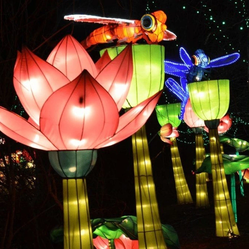 Garden Wedding Decoration LED Light up Flower Lanterns Lotus Flower for Sale