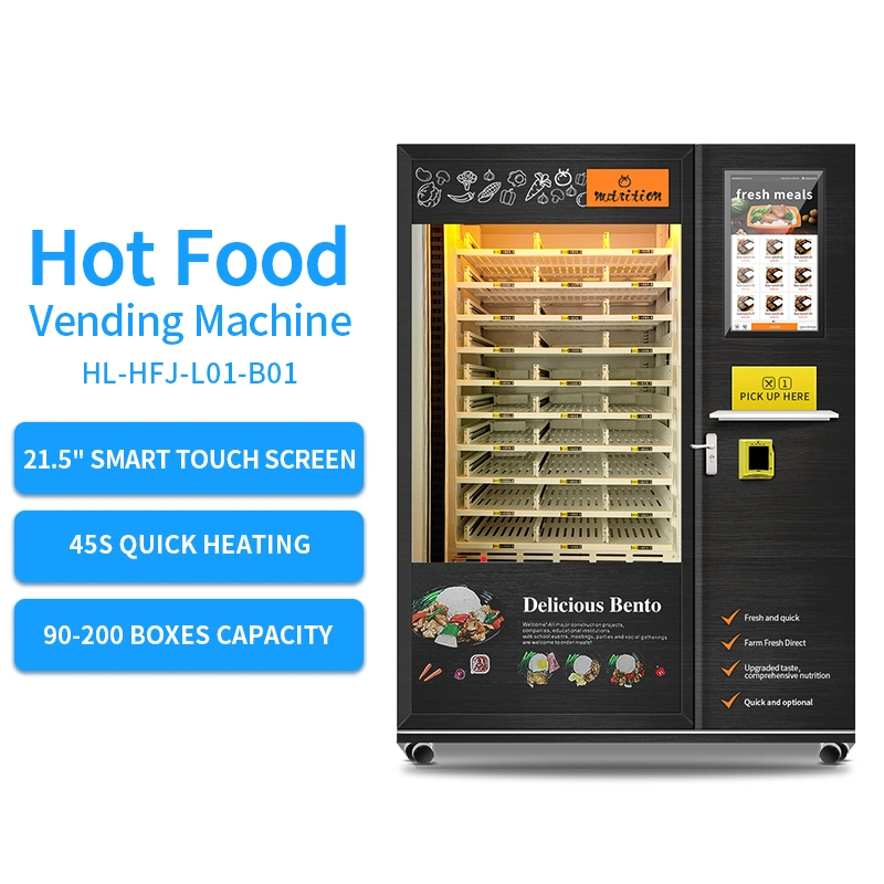 Automatic Fast Food Breakfast Meal Lunch Box Hot Food Vending Machine Heating