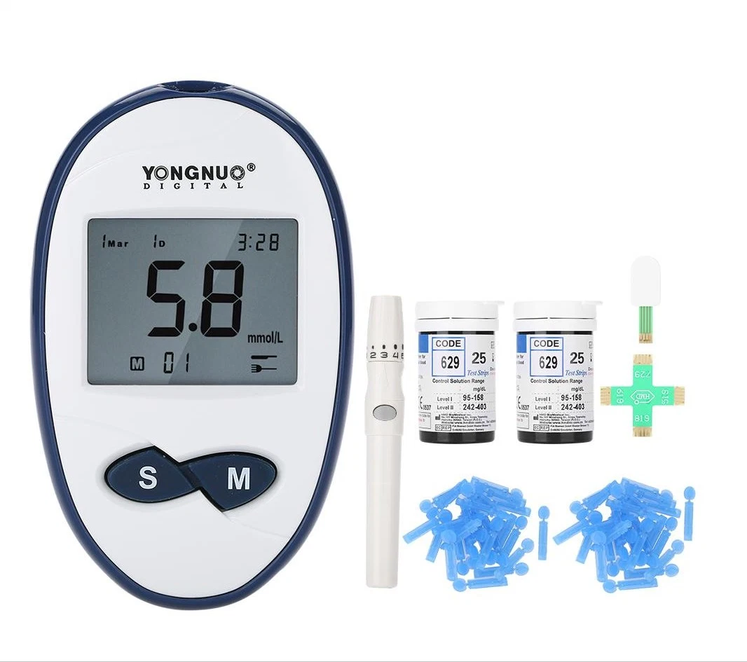 Household Medical Grade Glucometer with Test Strips China Blood Sugar Glucometer