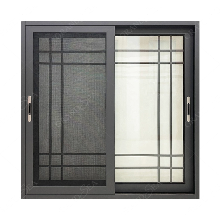 Grelha Design janela em aço alumínio janela UPVC Window Grill Design janela deslizante em alumínio vidro Grandsky Metal janela