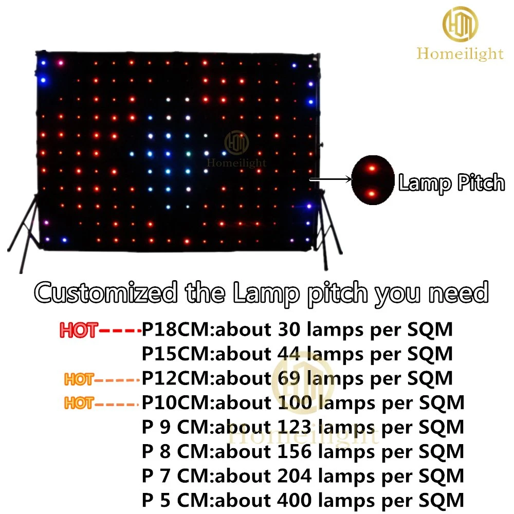 ستار فيديو ساخن 4*6 متر P18 سم لخلفية كنيسة زفاف المناسبات ستارة LED من نسيج DJ DJ تزيين DJ مقاوم للحريق