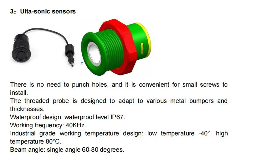 Ulta Sonic Sensor Kit for Heavy Duty Trucks and Special Vehicles