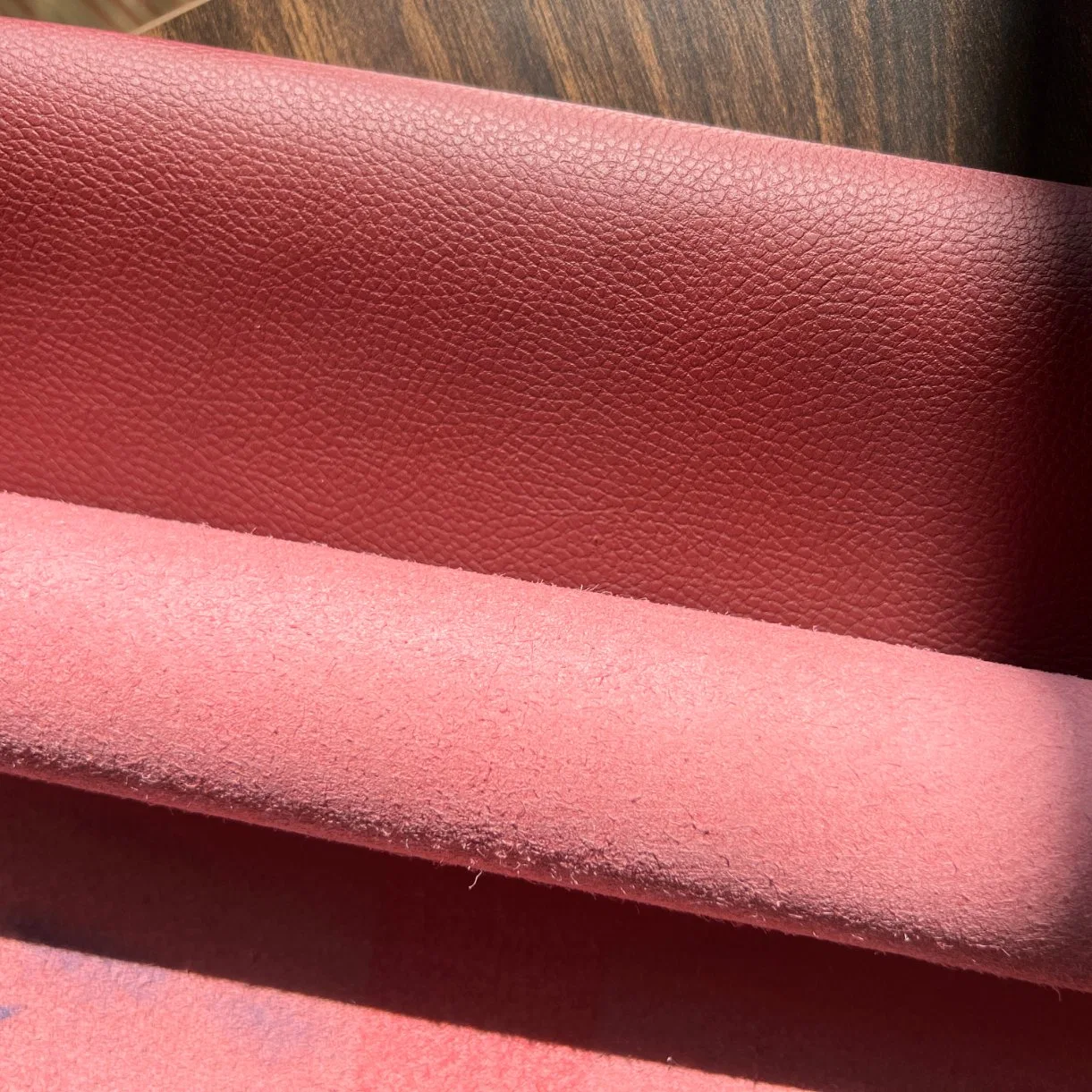 Wholesale Factory Supplier Embossed Synthetic Leather Knitted Furniture Leather