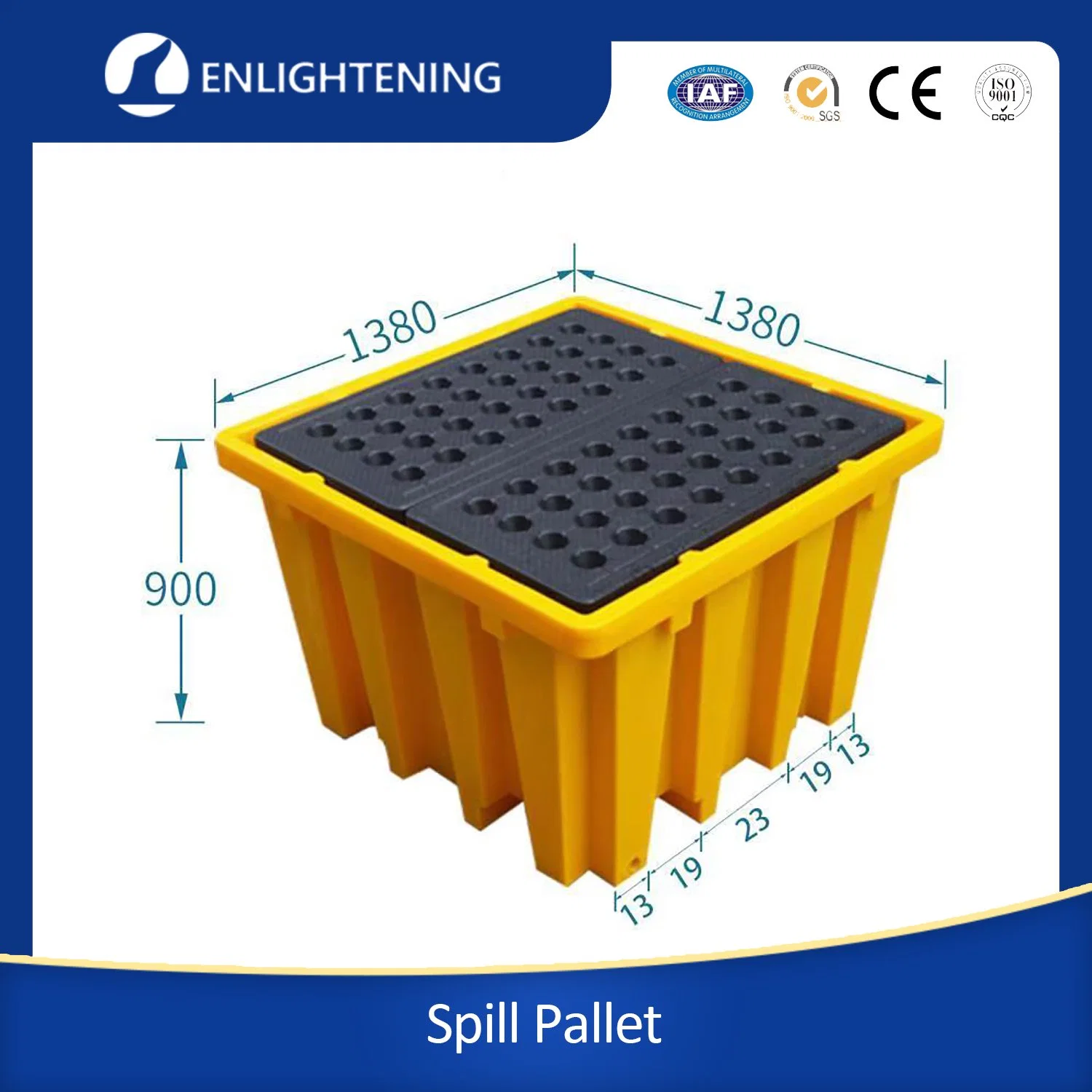 Four Barrels Leakproof Tray Containment Wholesale/Supplier High quality/High cost performance  Plastic Vrigin HDPE Spill Pallet