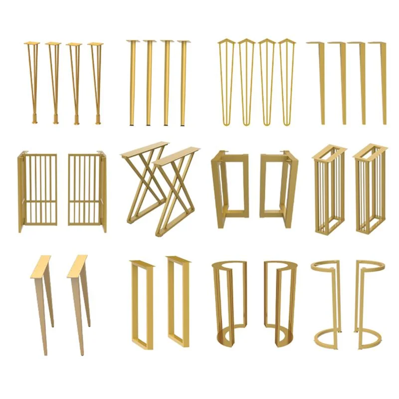 Tabla de metal de oro creativos personalizados piernas