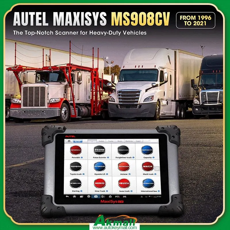 Autel Ms908CV Maxisys CV Auto Car Scan-Ner Diagnostic Tool مع جهاز برمجة وحدة التحكم الإلكتروني Maxifflash Elite J2534 لشاحنة الخدمة الشاقة