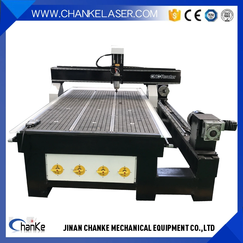 Woodworking Machinery Cutting Engraving Milling Machine CNC Router 1325 with 4 Axis Rotary for Aluminum, Wood, MDF Furniture Working Cabinet Production Lines