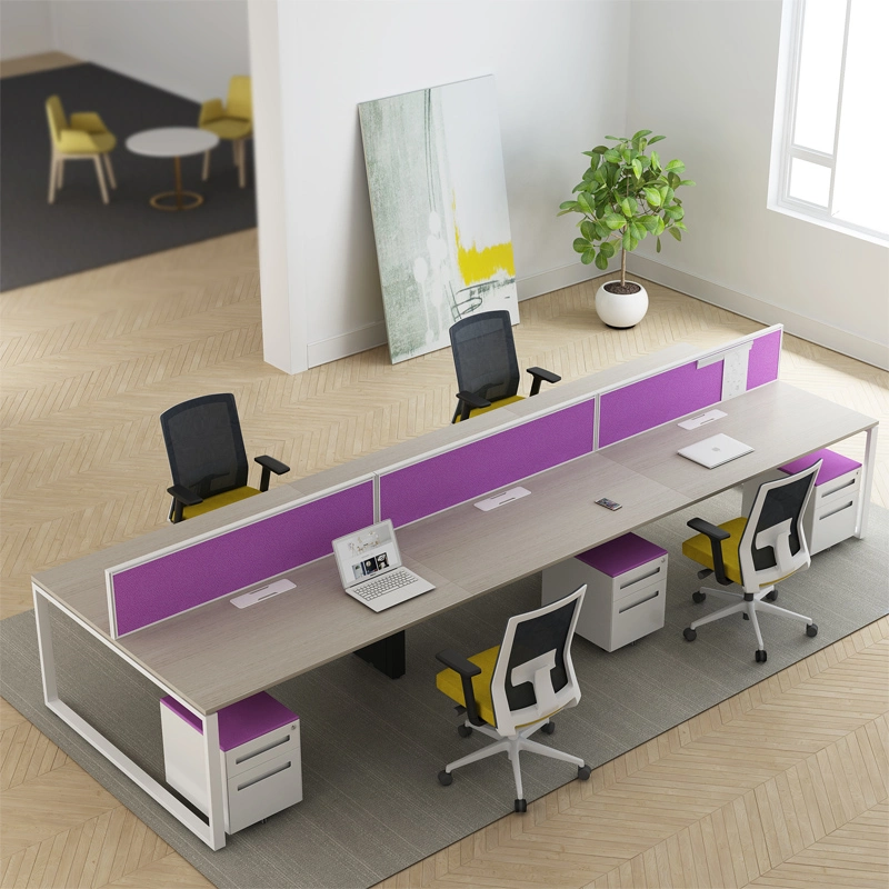 مصنعو الأثاث المكتبي MFC طاولة لستة أشخاص مكتب حديثة طويلة