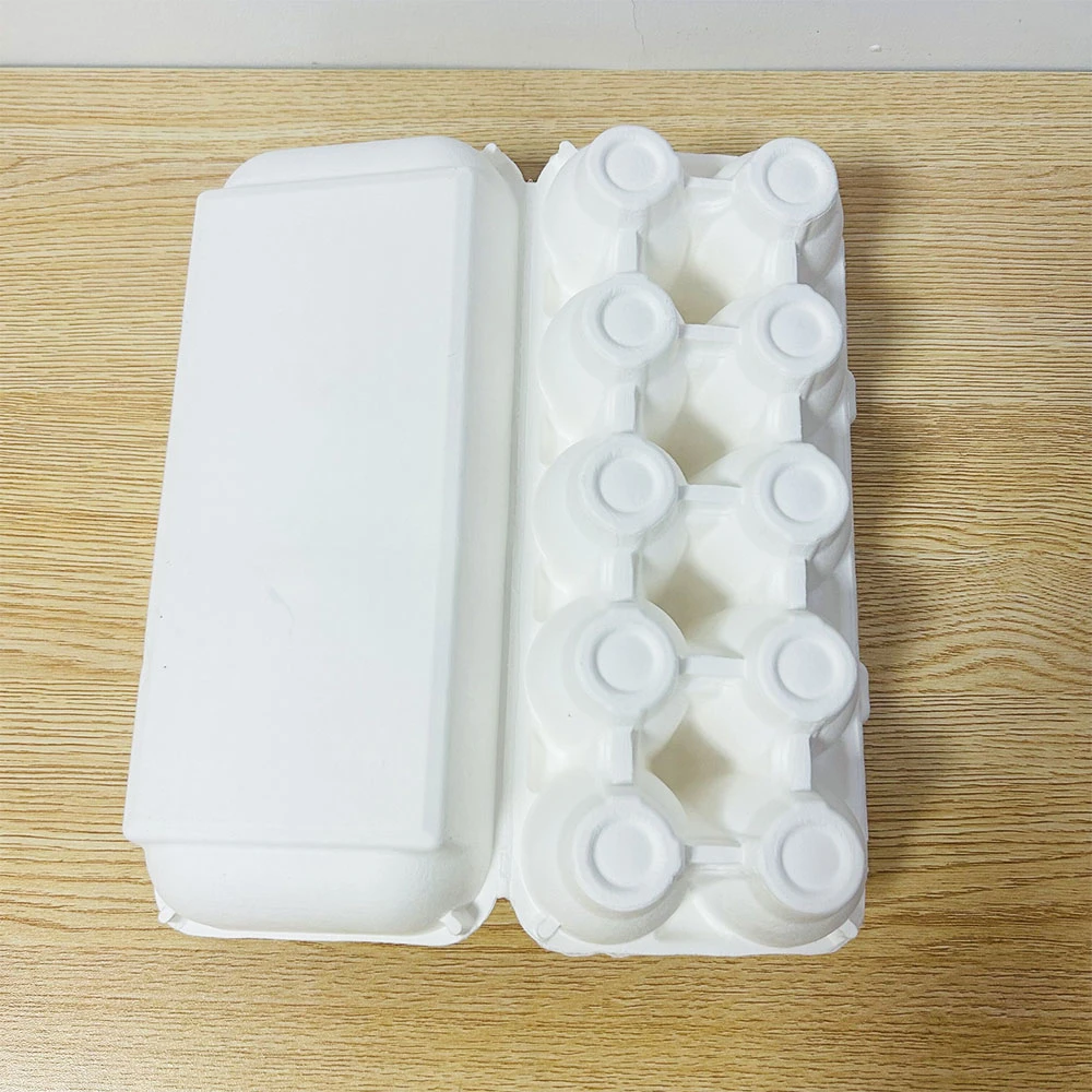 Sugarcane Bagasse Biodegradable Environmental Protection White Egg Tray Customization 10PCS