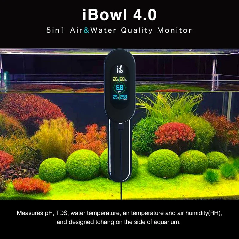 Excellent 5 in 1 Water Temperature/pH/TDS/Air Temperature/Humidity Tester for Aquarium