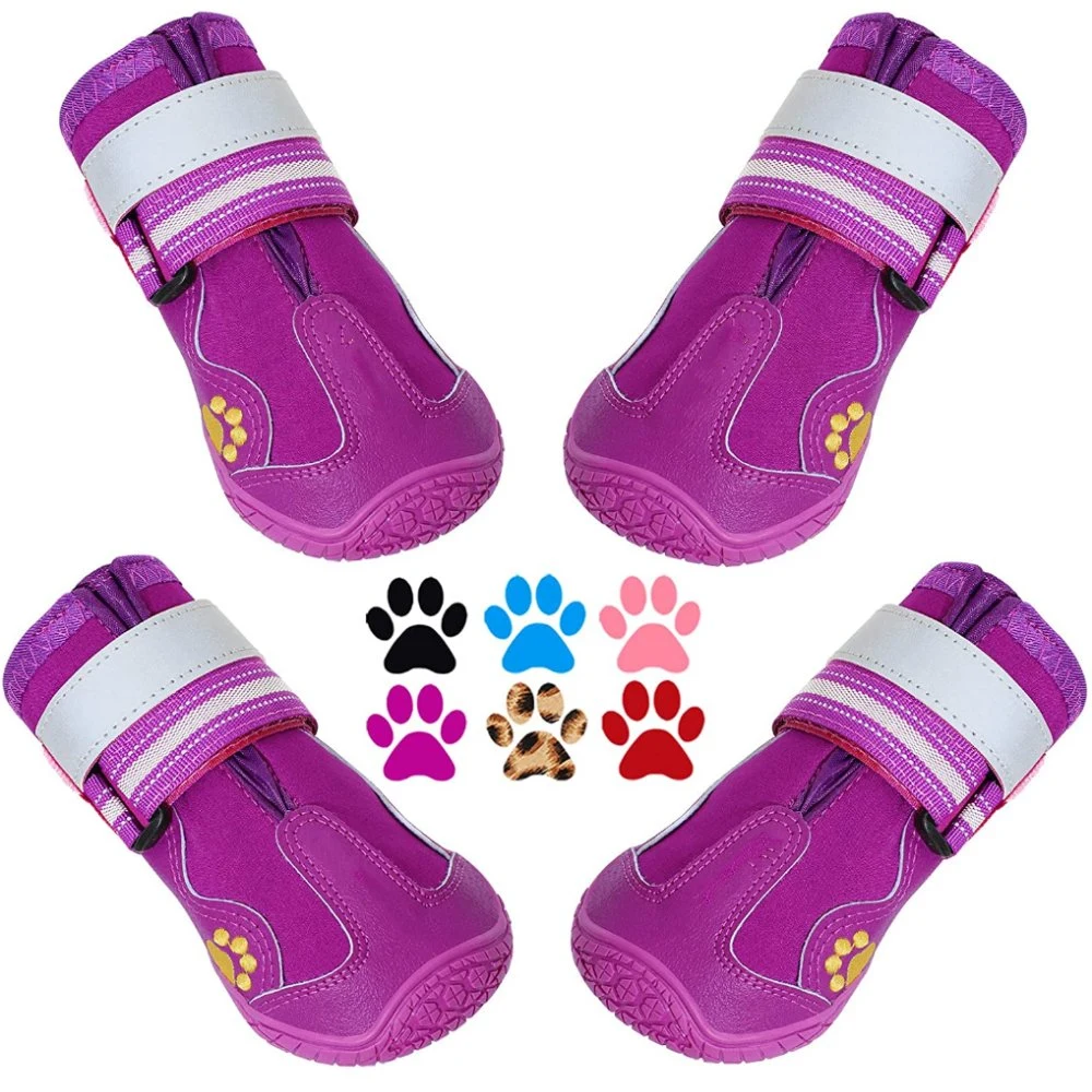 Wasserdichte Anti Rutsch Schnee Hiking Hundeschuhe für Winter 4 PCS