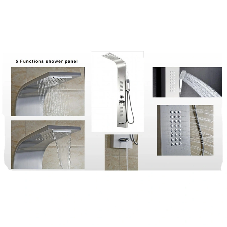 Sanipro Contemporary Stainless Steel Massage Shower Panel for Bathroom