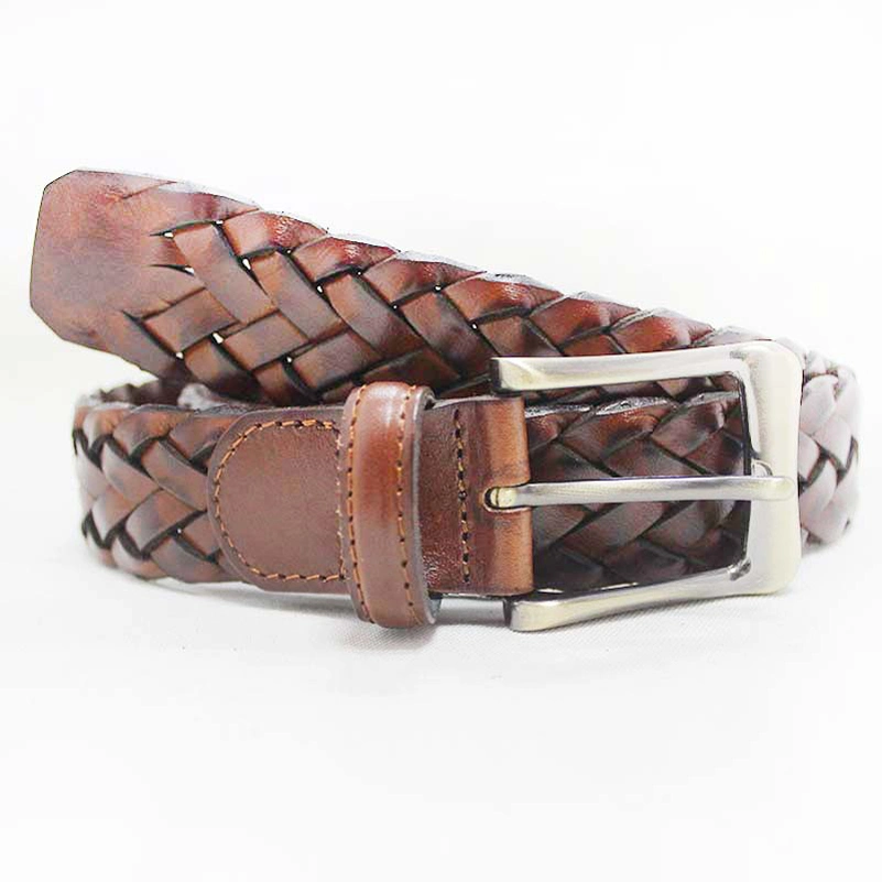 Men Women Custom Classic Woven Belt Jeans Leather Braided Belt