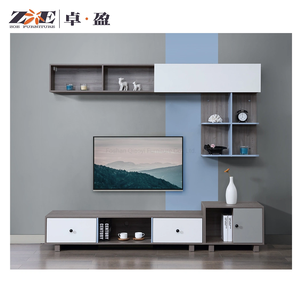 China Modern Design Living Room Furniture Woden Wall Mounted TV Wall Units