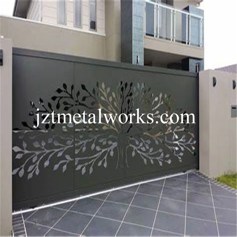 Laser Cut Screen Panel Aluminum Laser Cutting Screens Sliding / Swing / Driveway / Pedestrian Curved Steel Gate Door