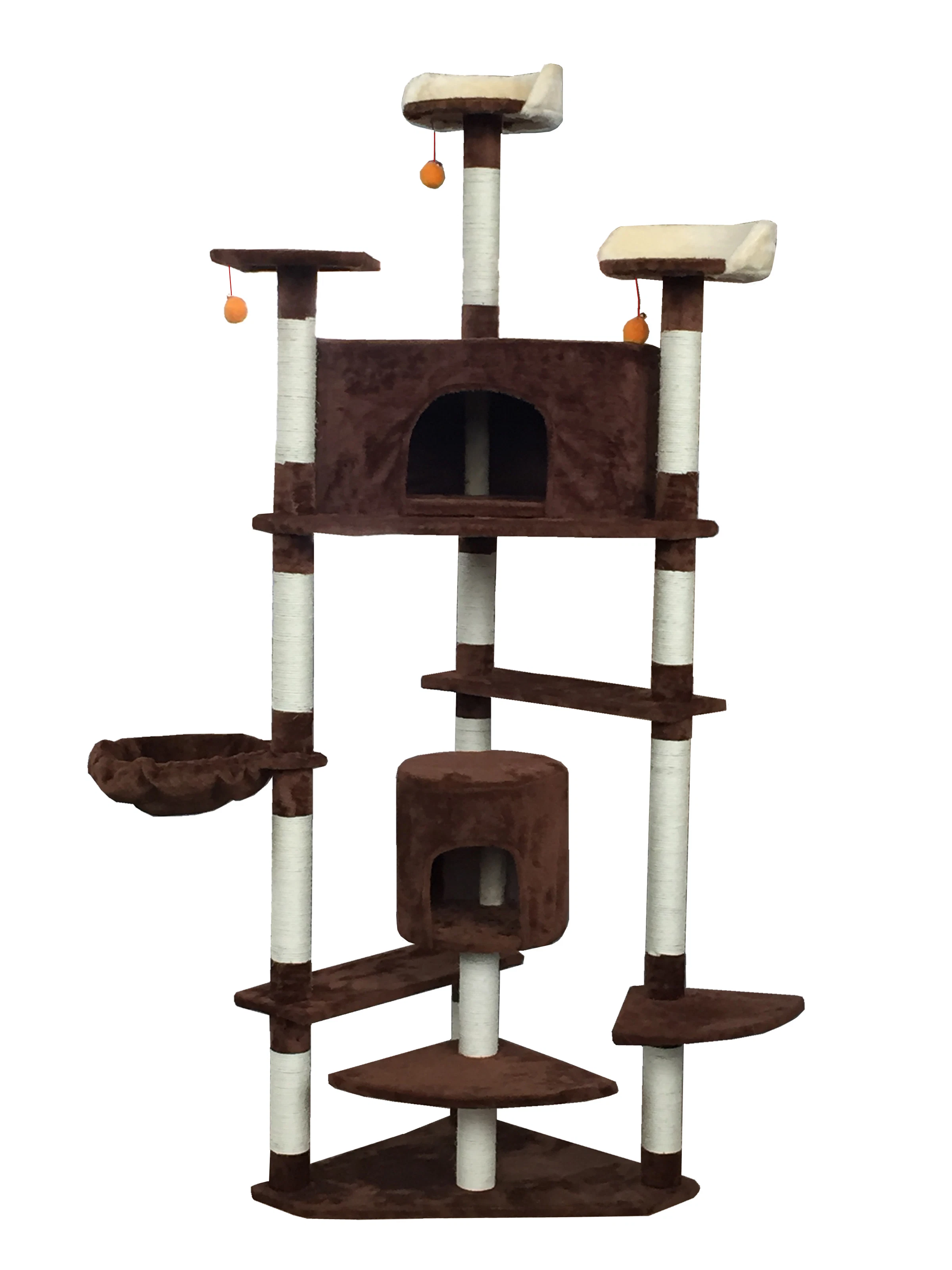 Cat Tree Scratching Post Activity Cat Bed Condo Furniture with Lovely Toys