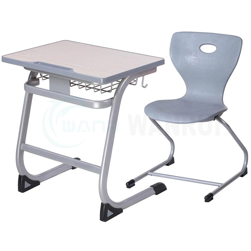 Education Supplier Wooden Adjustable Single Classroom Student Desk Chair School Furniture