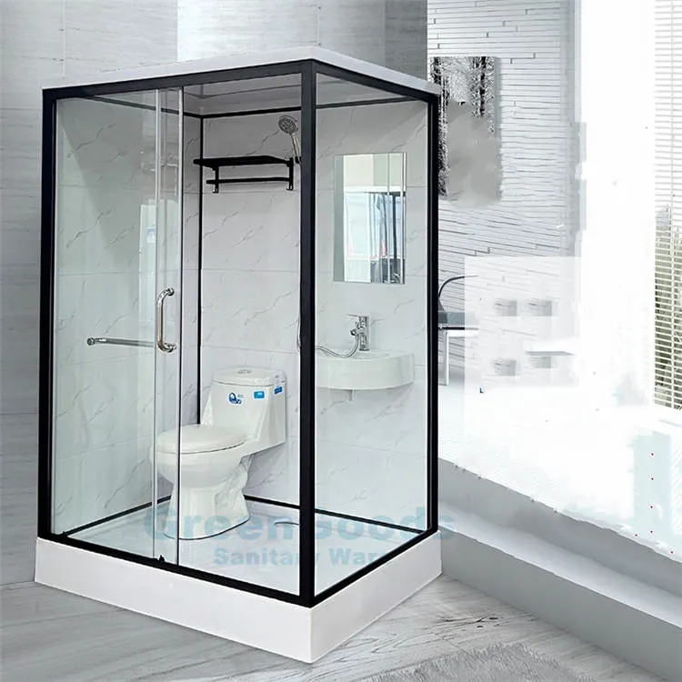 1100X1400X2150mm Clear Glass Sliding Door Toilet Shower Cabin Bathroom Integrated Shower Room