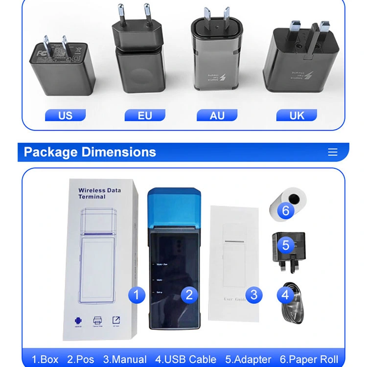 Все в одном POS-терминал Android NFC 4G Billing POS Мобильная POS-система машины с принтером NFC Reader S81