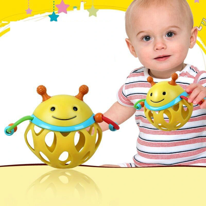 Joli jouet portatif en plastique souple TPR de forme animale Baby Rattle ball pour l'entraînement sensoriel