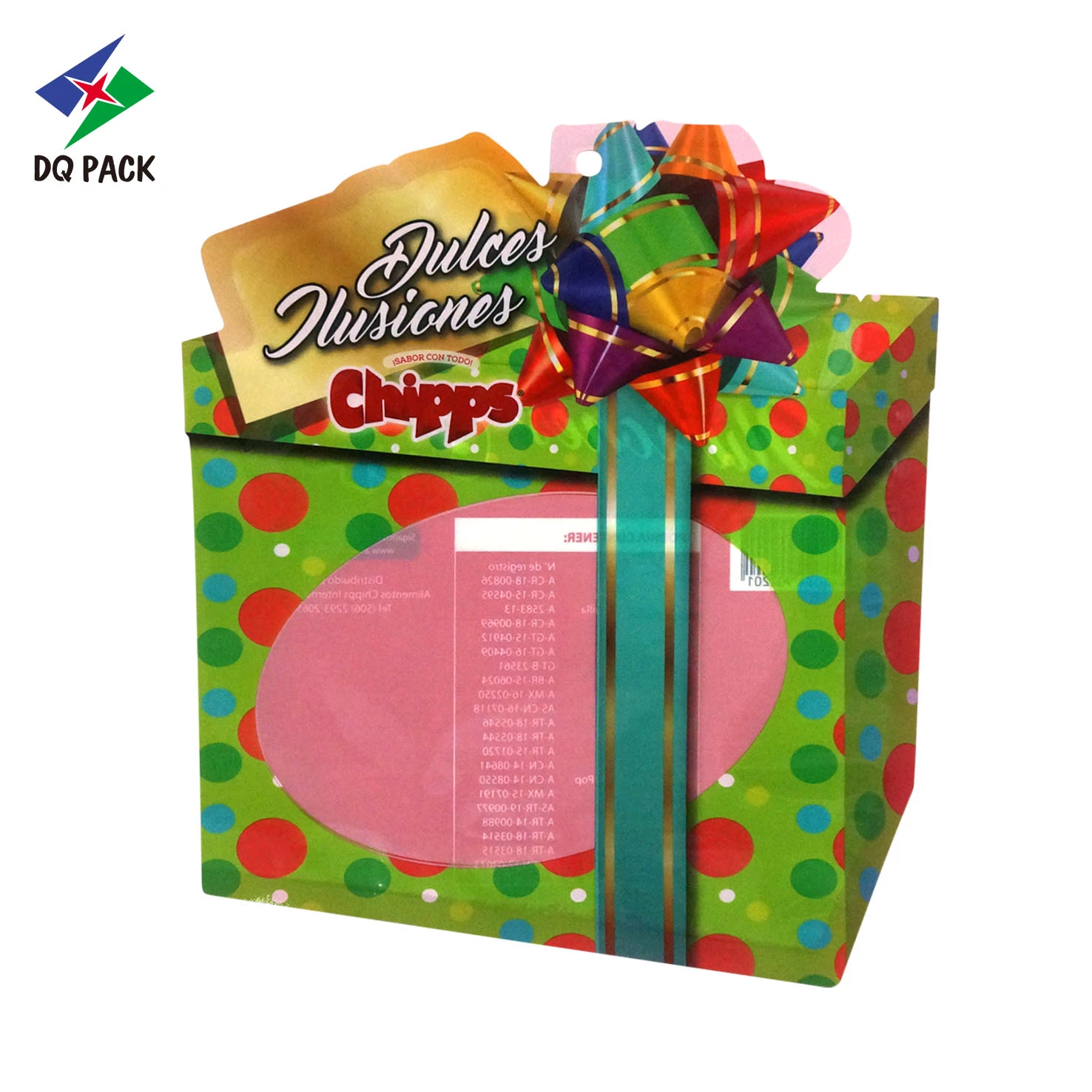 Dq Pack Custom Printed Mylar Bag Wholesale Plastic Packaging Bag Gift Box Shape Packaging Bag for Candy Packaging