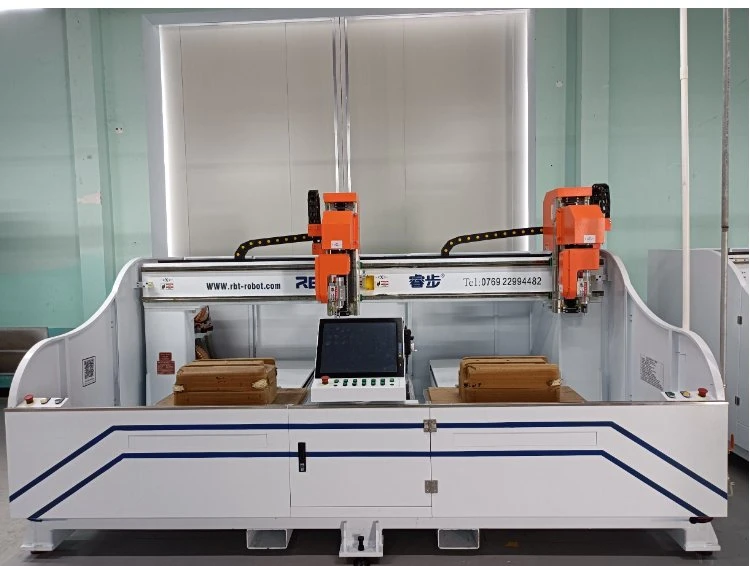 Rbt Twin Station 6 Axis CNC Cutting and Drilling Suitcase Machinery Equipment for Luggage/Suitcase/Travel Bag Cutting