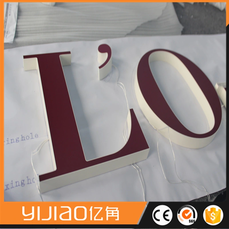 Bright Color Optional Front Light LED 3D Acrylic Letter Sign Display