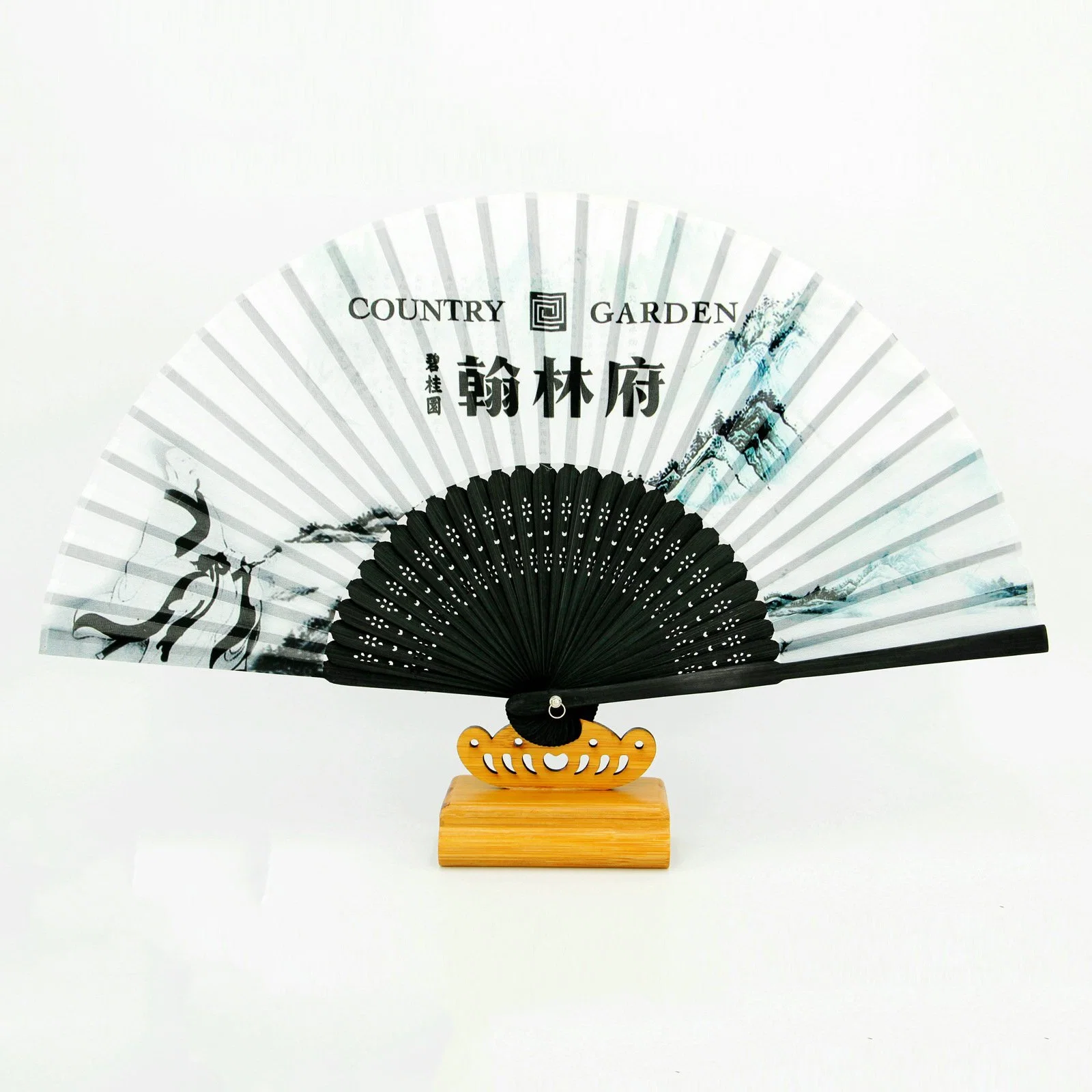 Bamboo Hand Fan Custom Folding Bamboo Fan with Fabric