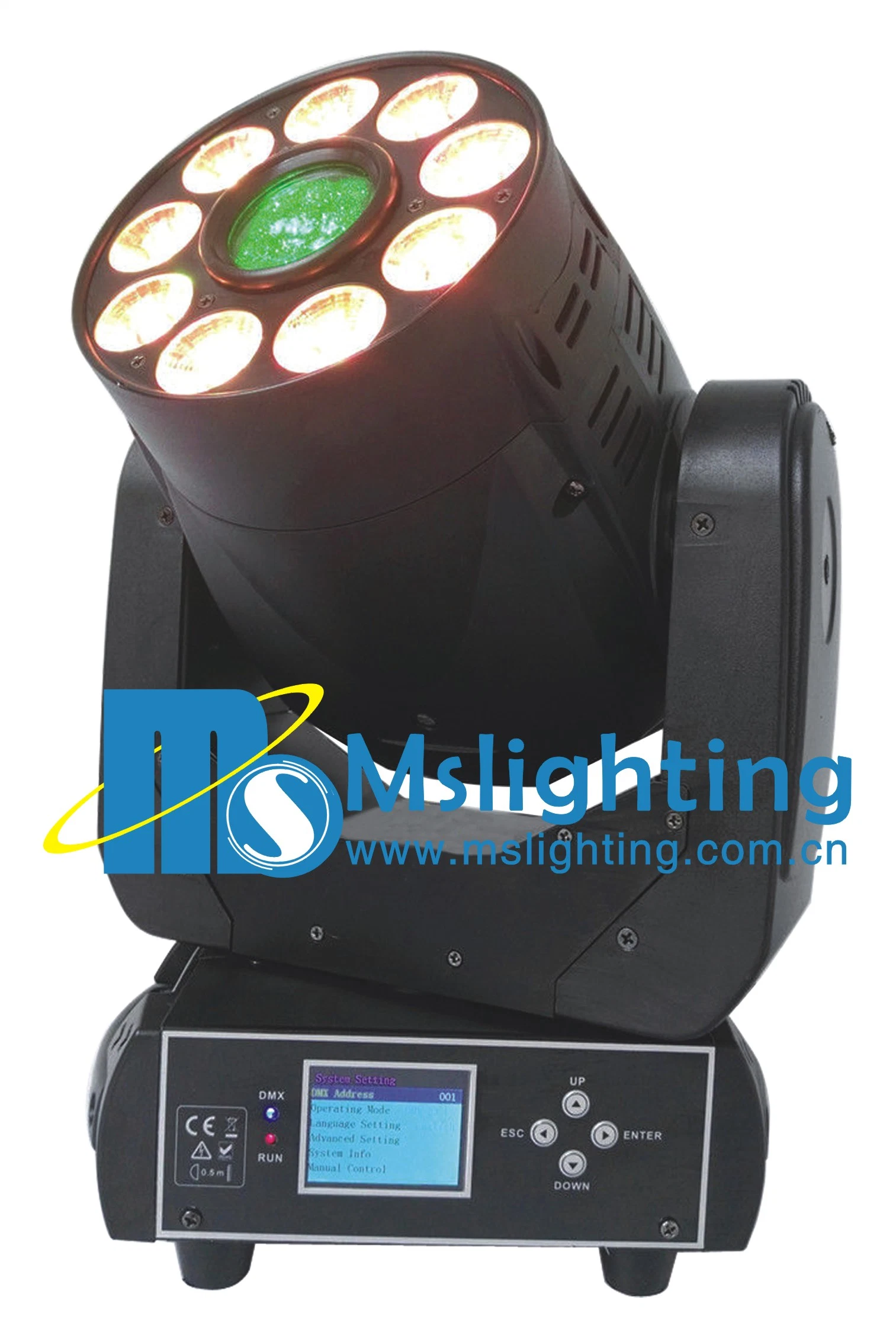 New Design 75W White +9*18W Rgbwap 6in1 LED Moving Head Light (Spot+Wash)