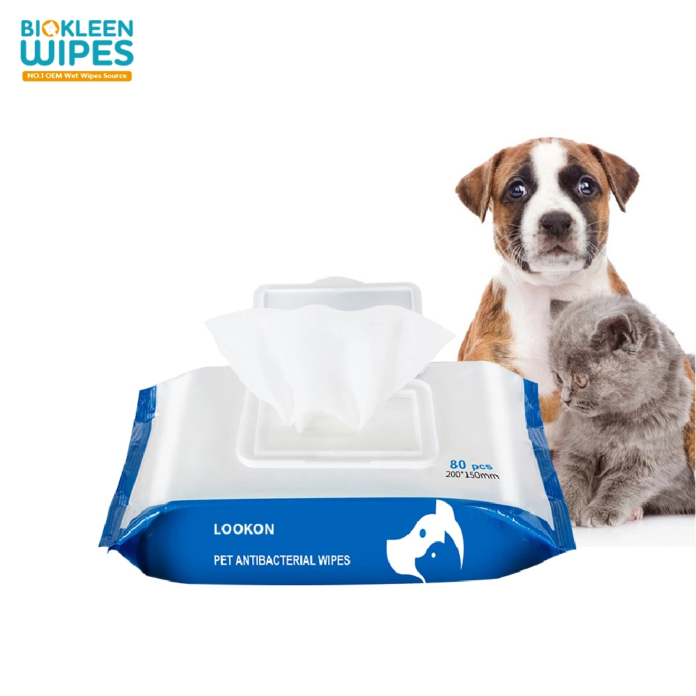 Biokleen High quality/High cost performance Hypo Allergenic Dog Cat Paw Hair Clean Pet Wet Wipes