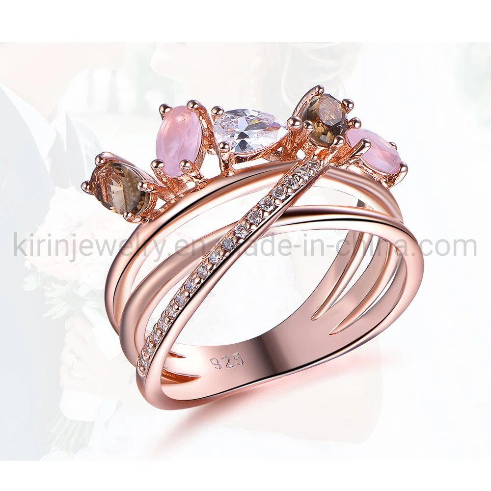 Fashion Promise Custom Rose Gold Ring Wedding Jewelry Gold Plated Rings for Women Engagement Diamond Gold Rings