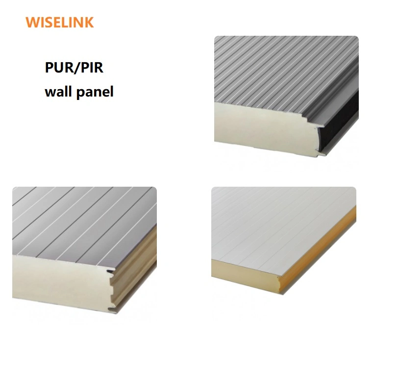 Sound Absorption Materials FM CE 50mm/60mm/75mm/80mm/100mm/120mm/200mm PIR/PUR/Puf/EPS/Rockwool Insulated Metal Sandwich Panel