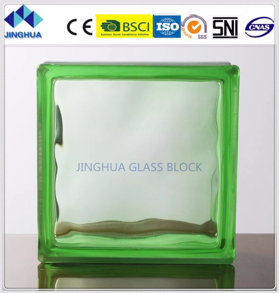 High quality/High cost performance  Jinghua Cloudy Blue Color 190X190X80mm Glass Block/Brick