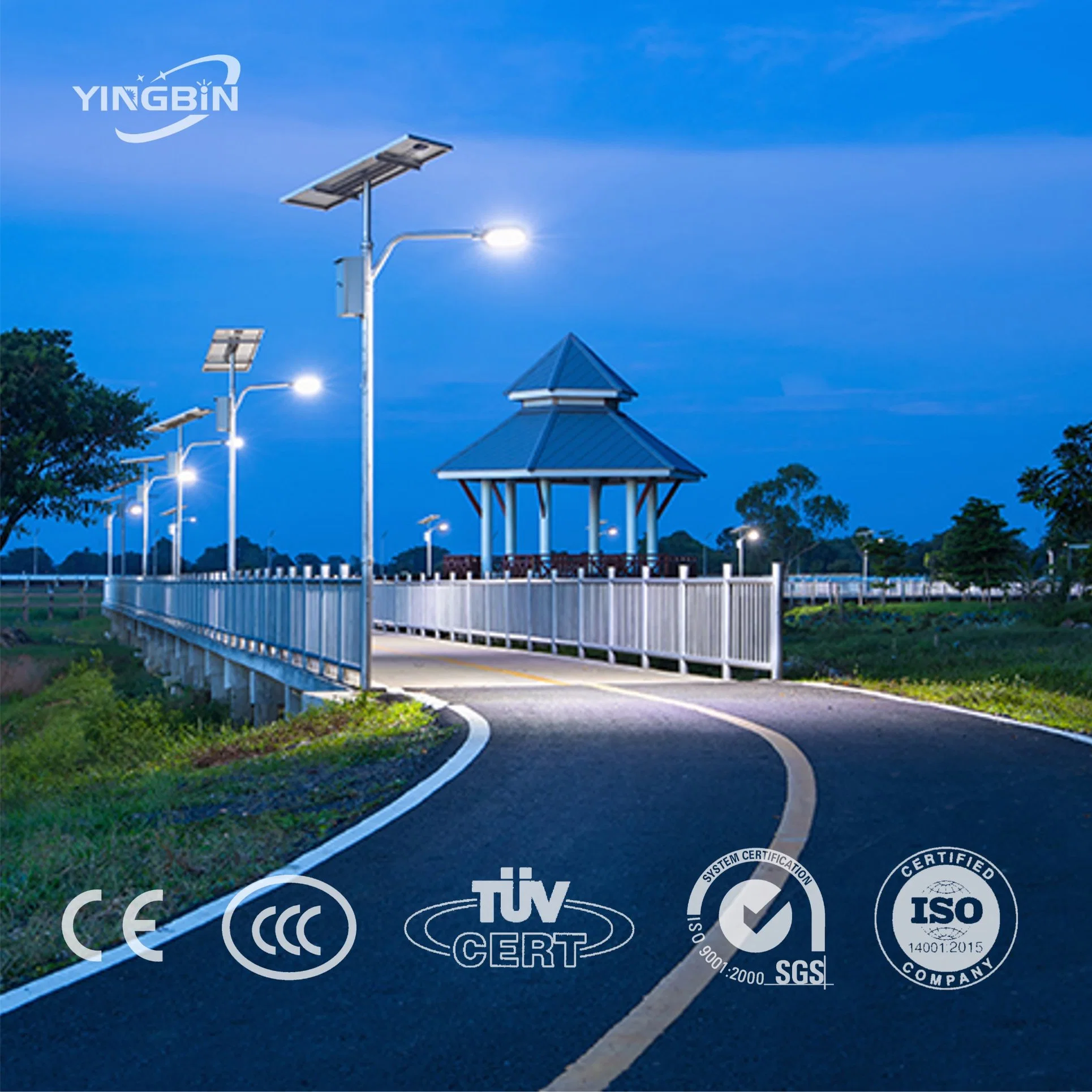 Fabricante carretera de altas prestaciones aluminio alimentado por energía solar LED impermeable exterior Polo de Luz Solar Street