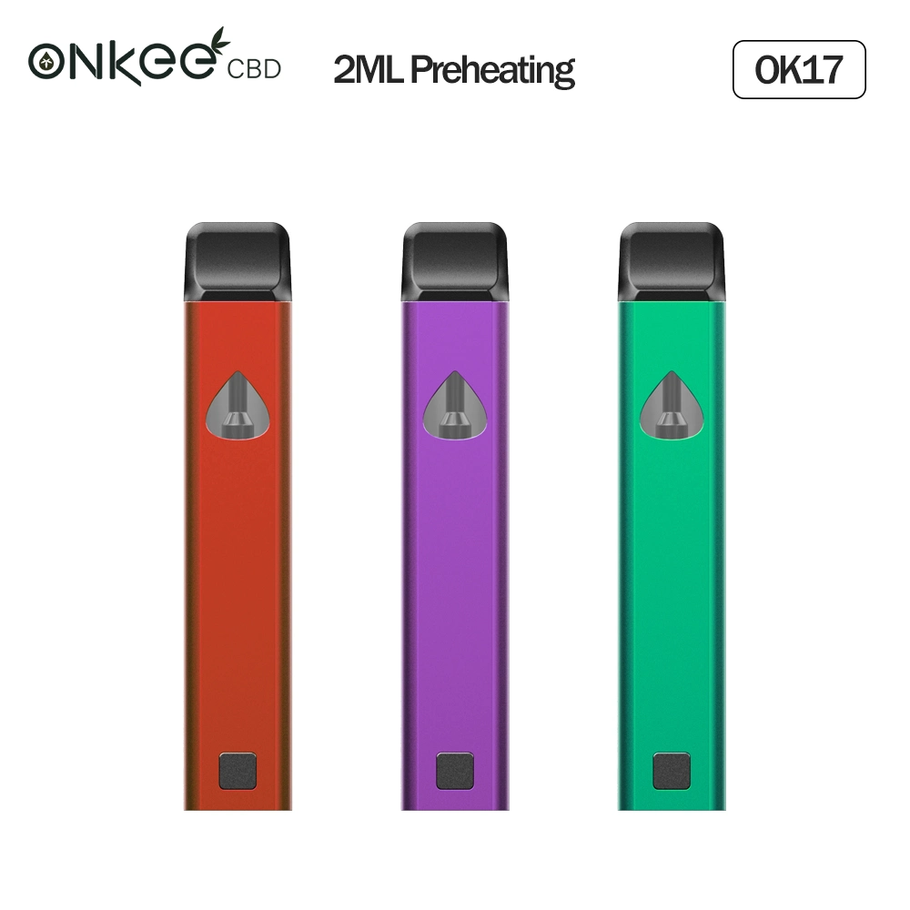 Ok17 VAPE Pen recargable dispositivo de vaporización desechable vacío grueso Oil Pen 1ml 2ml OEM aceptado función de precalentamiento