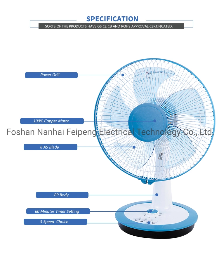 Flypon FT30-708 OEM Manufacturer 2021stand Desk Fan Cheapest Electric Table Fan 12 Inch