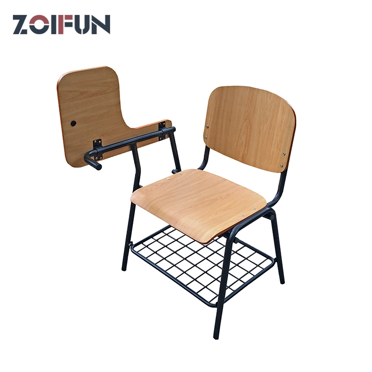 MID East Africa Wooden Chair with Writing Pad School Classroom Training Meeting Set Furniture