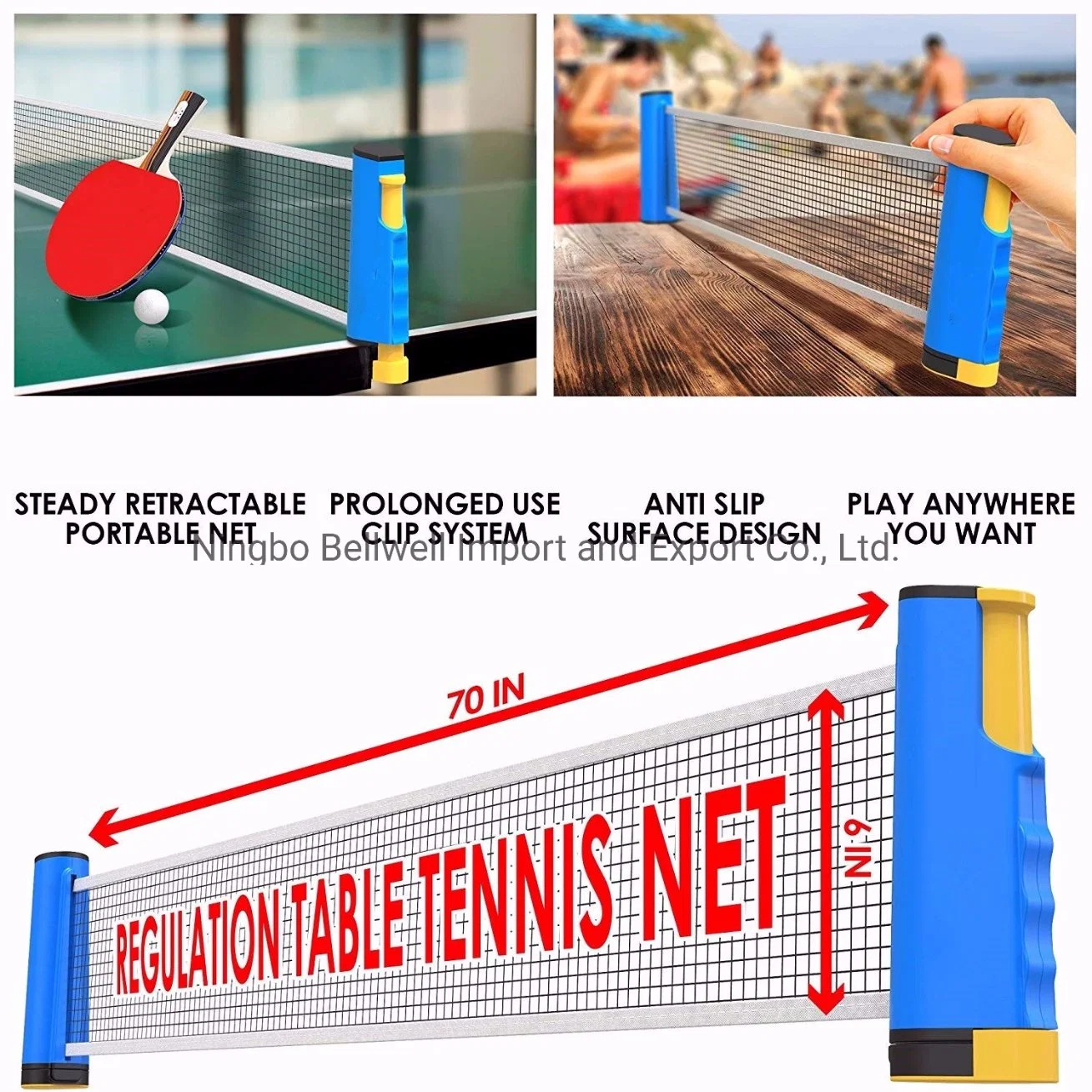 Portable Ping Pong Playset with Net, Paddles, Balls, and Carry Bag