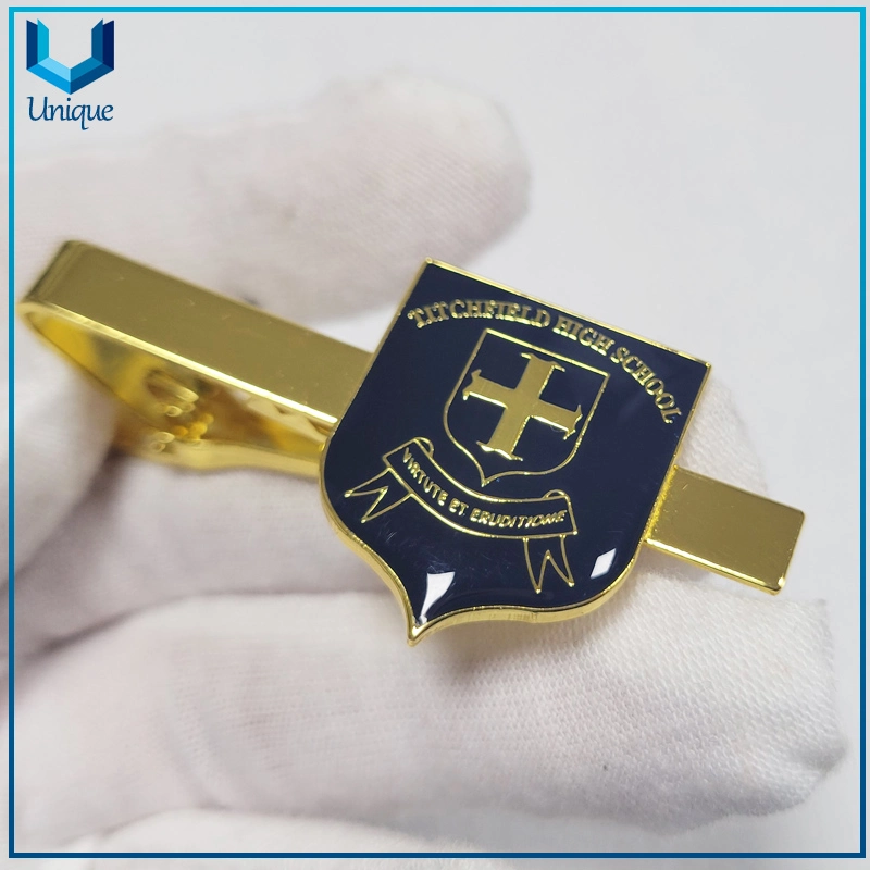 Custom Logo Design School Metal Tie Pin, Jamaica Gold Metal Enamel Souvenir Metal Tie Bar with Epoxy