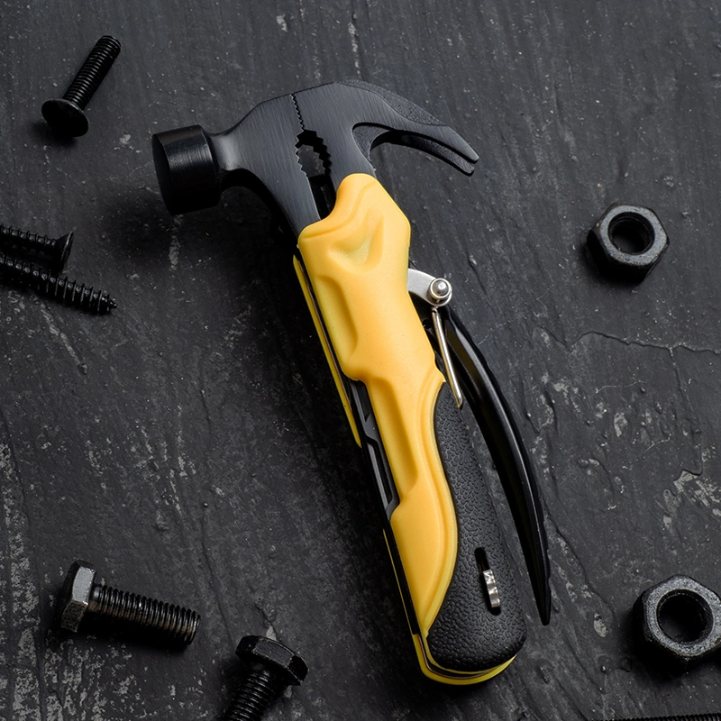 Multifunctional Multi Tool Claw Hammer Steel Handle Outdoor Nail Hammer with Knife Corkscrew File Saw Screwdriver