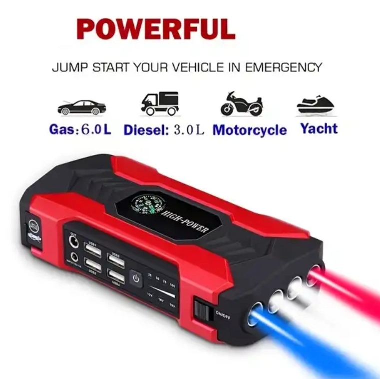 12V Car Jump Starter Portable Power Bank Starting Device Diesel Petrol Powered 20000mAh Power Charger for Car Battery Booster