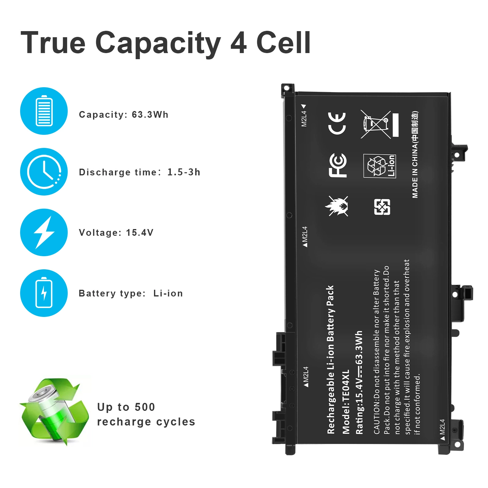 OEM Te04XL Laptop Battery Notebook Parts for HP Laptop 905175-271 905175-2c1 905277-85 Hstnn-Ub7a Hstnn-dB7t HP Omen 15-Ax200nx 15-Ax201nc 15-Ax201nx 15-Ax202na