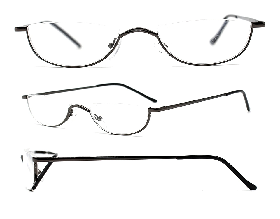 Design Demi-cerclé Rectangle Cadre Creux Élégant Lunettes de Lecture en Métal (WRM20034)