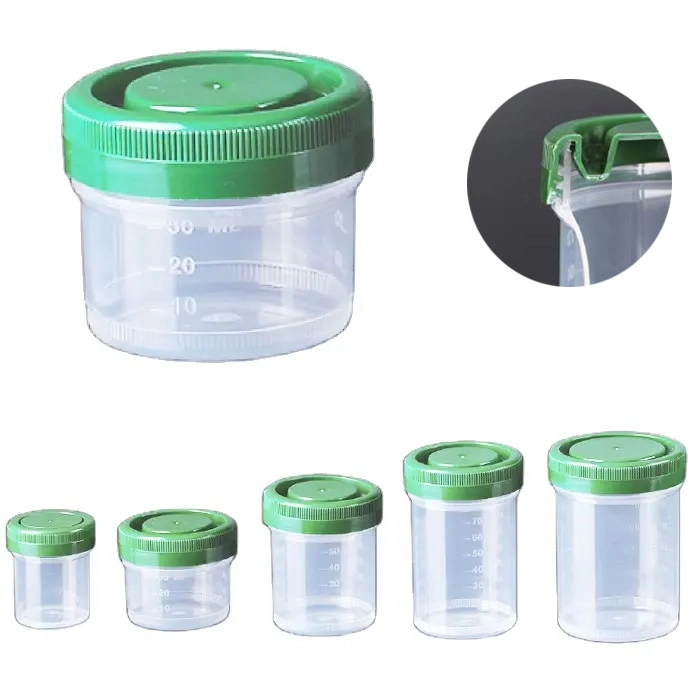 High Quality 40ml 60ml 90ml 120ml Specimen Container Scale Plastic Formalin Sample Cup with Screw Top