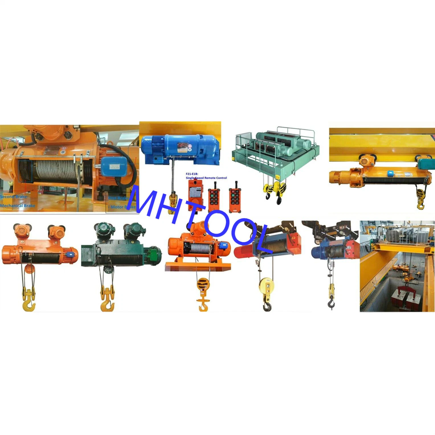 16ton Electric Wire Rope Hoist for Single Rail Crane with Twin Hooks China Supplier