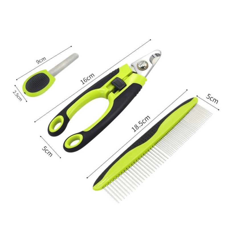 Wholesale/Supplier Professional Pet Cleaning Grooming Kit Stainless Steel Dog Cat Nail Cutter and Pet Hair Remover Brushes Kit