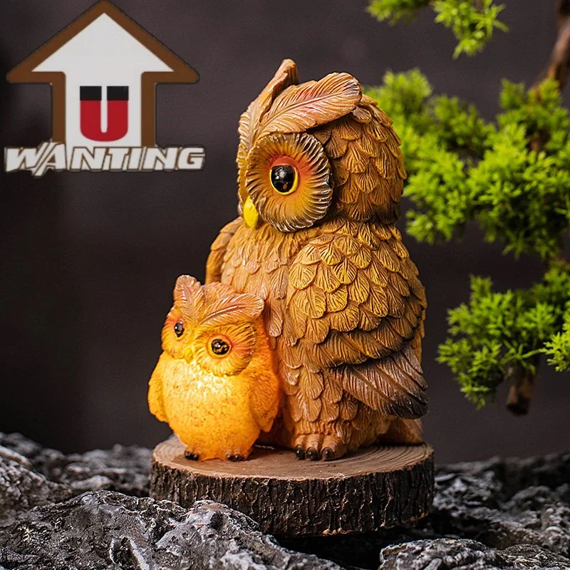 Solar Power Lights Polyresin Reading Owl Holiday Gifts Garden Decor Yard Ornaments